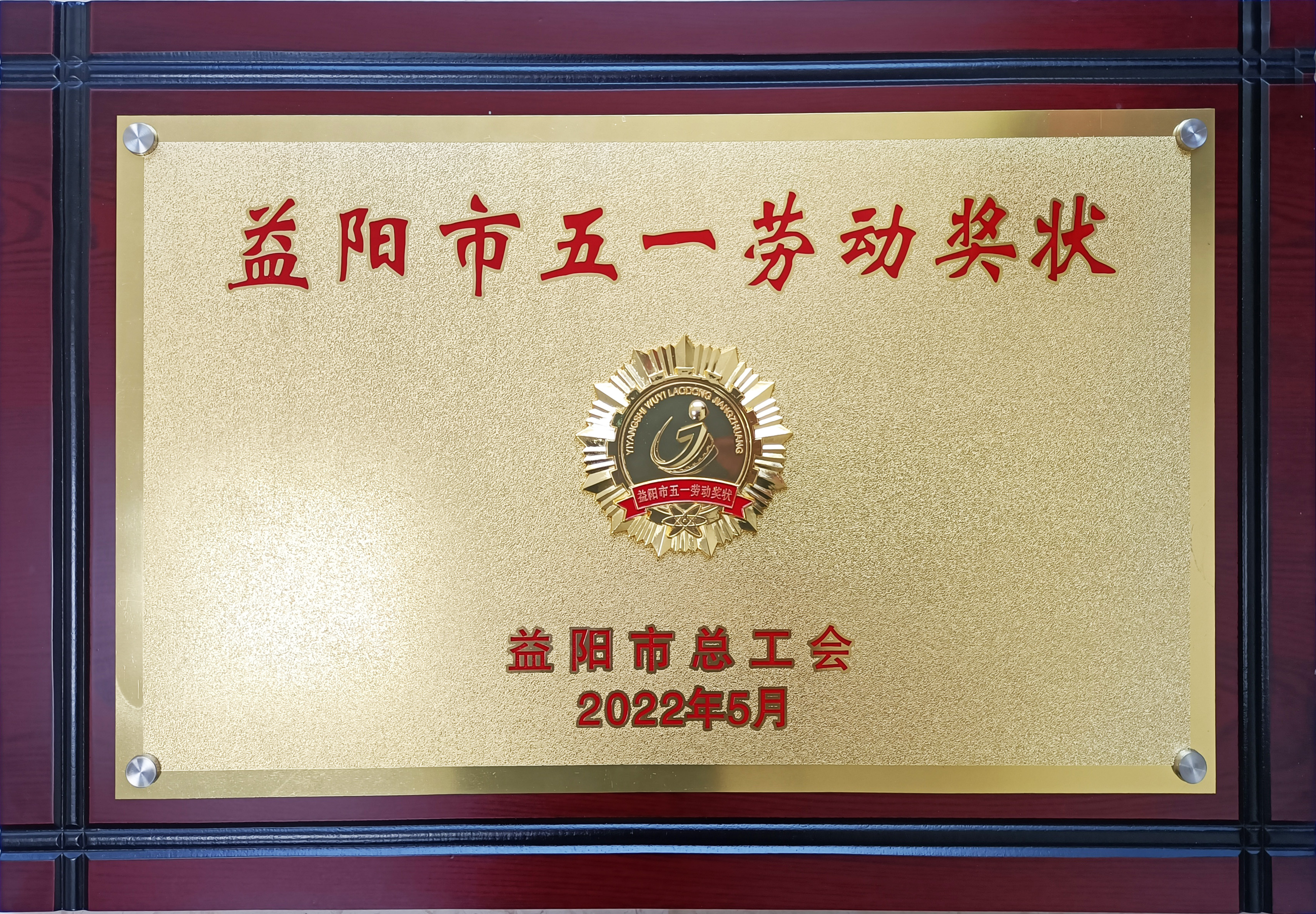 益阳市五一劳动奖状