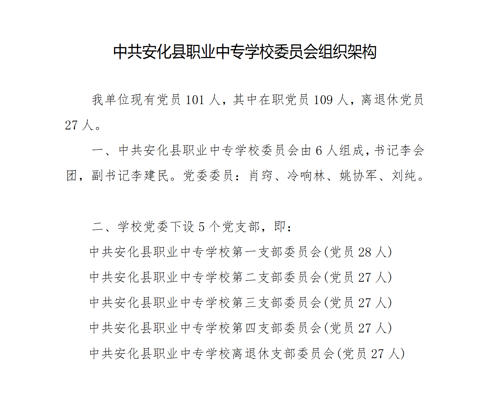 中共安化县职业中专学校委员会组织架构(图1)
